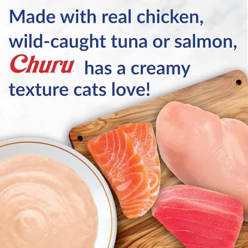 INABA Churu Cat Treats Tuna with Salmon Recipe Lickable Purée 24 Tubes (12 oz Total) | Hydrating & Low Calorie thumbnail 5