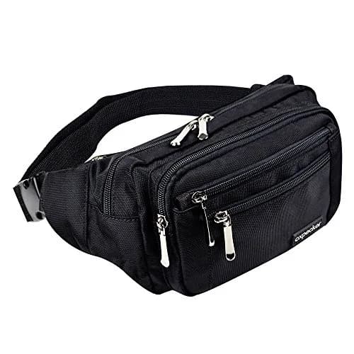 Oxpecker Waist Pack Bag Black 22.86cm (9in) | 5 Pockets, Waterproof, Adjustable Strap thumbnail 1
