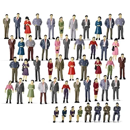 Evemodel P50 Model Trains Architectural Figures 50PCS | 1:50 O Scale Miniature People for Scenes thumbnail 1