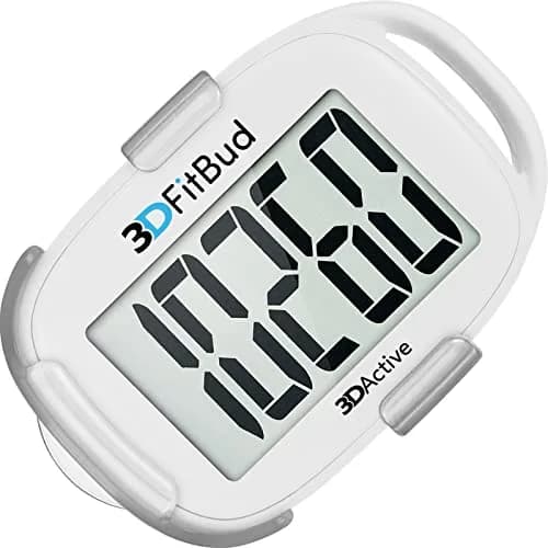 3DActive 3DFitBud Simple Step Counter Pedometer with Clip & Lanyard | Accurate 3D Tri-Axis Sensor thumbnail 1
