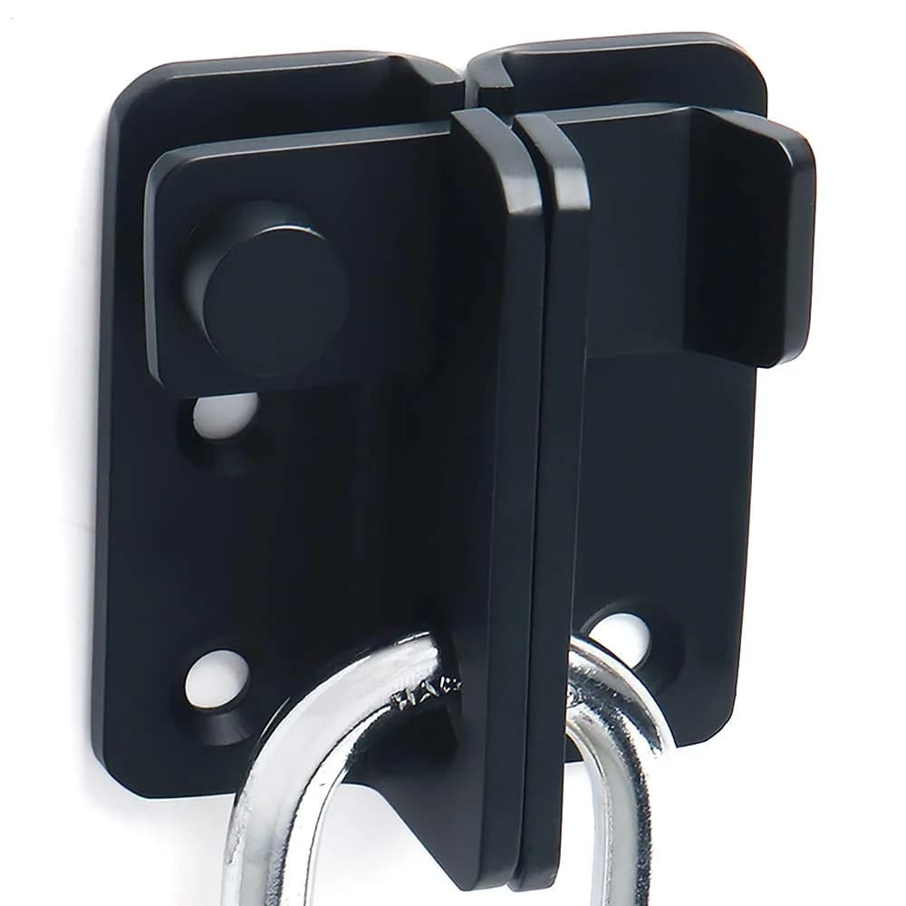 Alise Matte Black Stainless Steel Flip Latch Gate Lock, Small Size | Padlock Compatible Security — Matte Black / Large Size (SS)