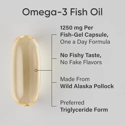 Sports Research Omega-3 Fish Oil 1250mg 90 Count | IFOS 5-Star Certified, Sustainably Sourced, 690mg EPA & 260mg DHA per Softgel thumbnail 2