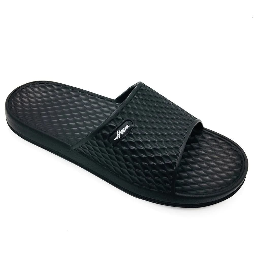 FUNKYMONKEY Men's Shower Slides, Lightweight EVA Slippers, Black, 10 | Open Toe, Non Slip, Casual Comfort