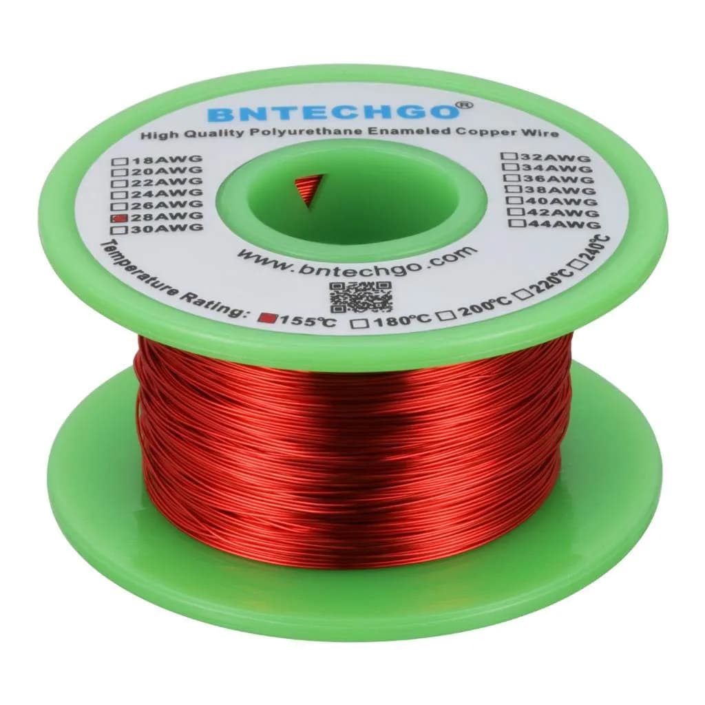 BNTECHGO 28 AWG Magnet Wire 4 oz (121.92 m) Red Enameled Copper Wire | High Quality Copper Wire for Transformers and Coils - main product image
