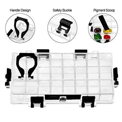joybest Watercolor Palette Box 24-Well | Airtight Leak Proof Travel Case for Watercolors, Acrylic, Gouache & Oil Paint (6.41x3.26x0.86 in) thumbnail 2