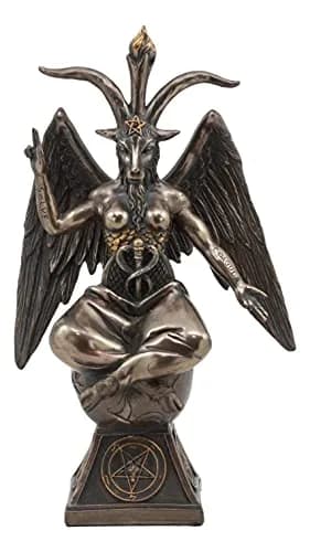 Ebros Gift Sabbatic Goat Baphomet Statue 23.5 cm (9.25" Tall) Bronze Patina | Alchemical Process Idol Figurine thumbnail 2