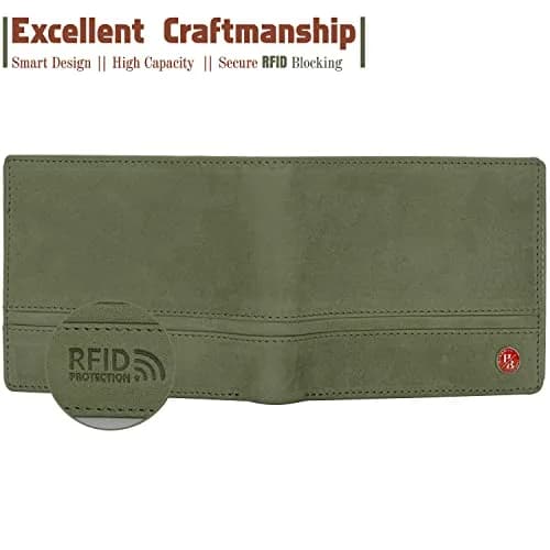 HORNBULL Denial Leather Wallet for Men | RFID Blocking Bi-Fold Wallet (Green) | 7 Card Slots, 2 Money Compartments, 1 Coin Pocket thumbnail 11