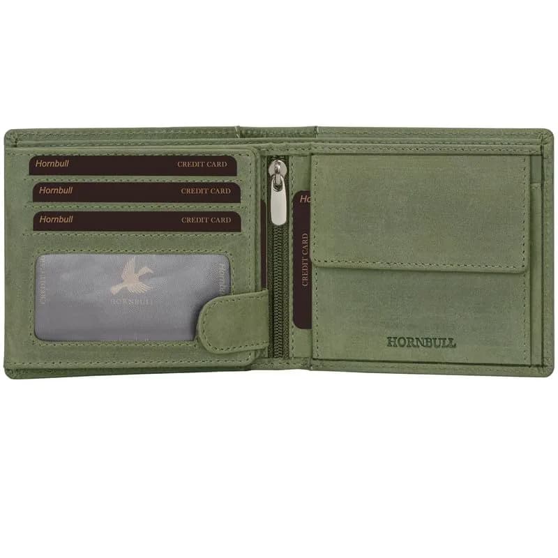 HORNBULL Denial Leather Wallet for Men | RFID Blocking Bi-Fold Wallet (Green) | 7 Card Slots, 2 Money Compartments, 1 Coin Pocket thumbnail 4