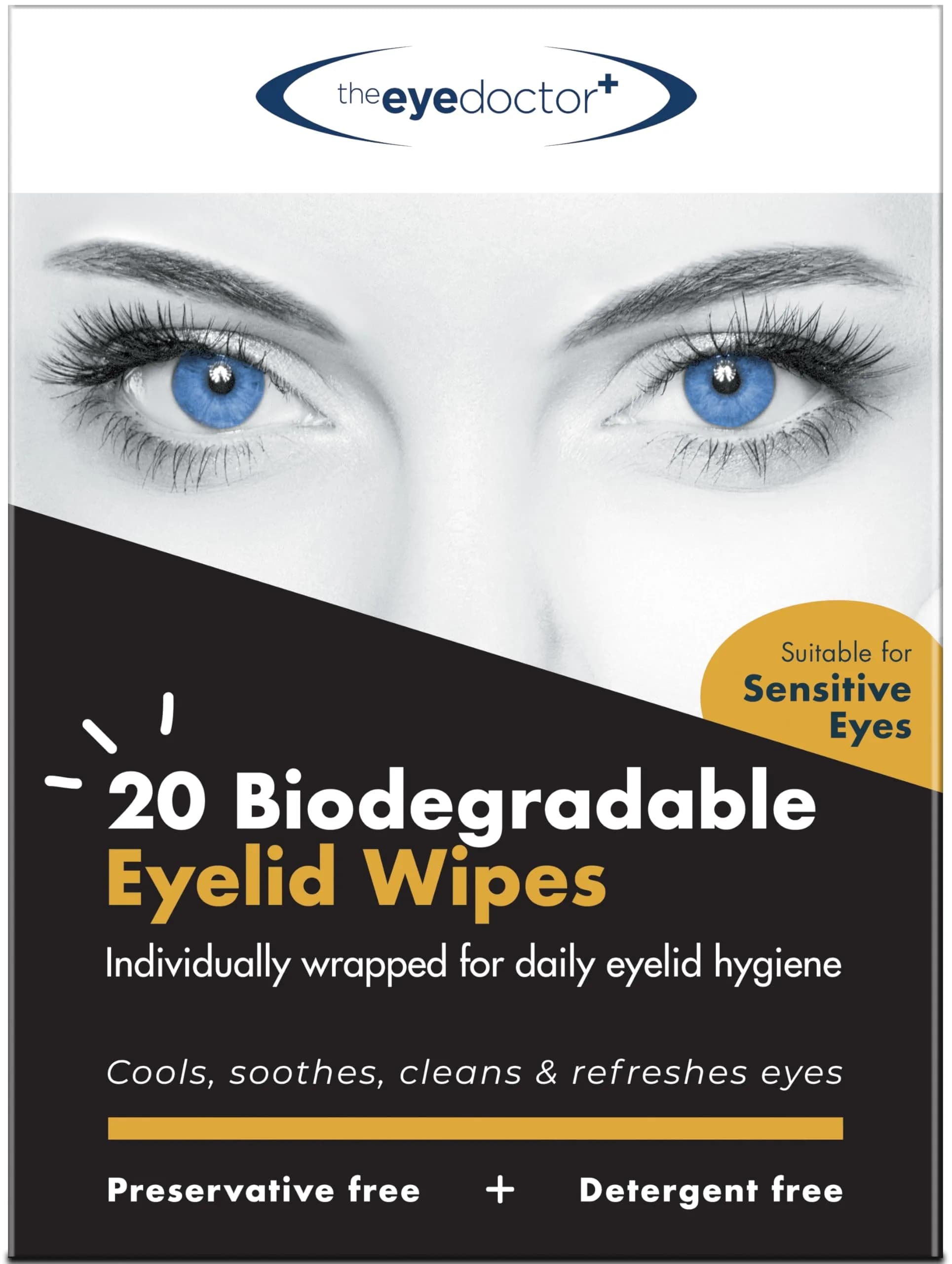 The Eye Doctor Biodegradable Eyelid Wipes 40 Count (1.5 oz) | Gentle Sensitive Eye Cleaner for Daily Lid Care — Biodegradable Wipes