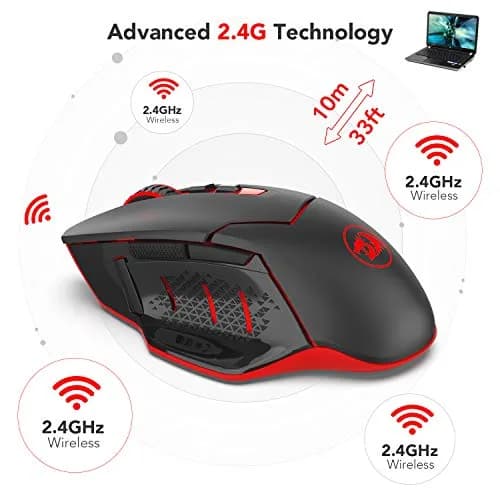 Redragon M690-1 Wireless Optical Gaming Mouse 2400 DPI Remapping Keys | 5 DPI Levels, 8 Buttons, 2.4G Wireless thumbnail 4