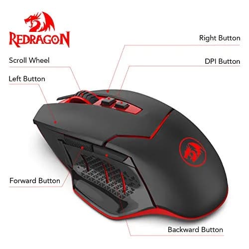 Redragon M690-1 Wireless Optical Gaming Mouse 2400 DPI Remapping Keys | 5 DPI Levels, 8 Buttons, 2.4G Wireless thumbnail 3