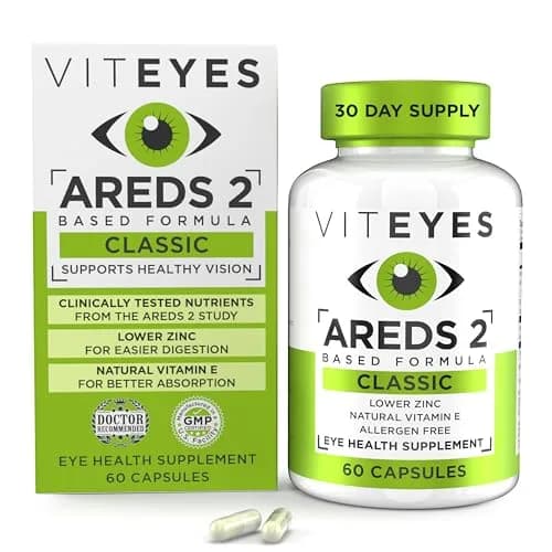Viteyes AREDS 2 Eye Vitamins, Classic Macular Support, 60 Capsules | Allergen Free, Natural Vitamins for Eye Health thumbnail 1