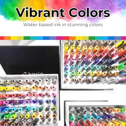 Karin Brushmarker Pro 12pc Basic Colors Brush Tip Markers Set | Blendable Water-Based Professional Grade Markers for Adults and Artists thumbnail 5