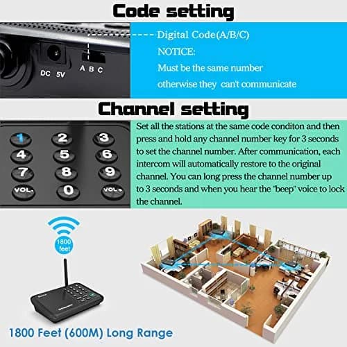 QNIGLO Wireless Intercom System | 5280 Ft Long Range, 10 Channels, VOX Hands-Free thumbnail 6