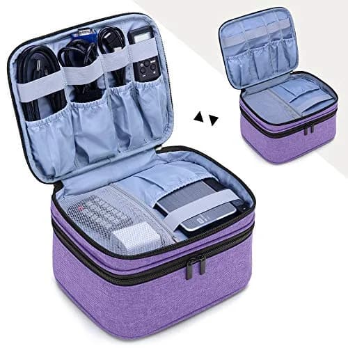 LUXJA Purple Carrying Bag Compatible with DR.J Mini Projector & Accessories | Portable Padded Case thumbnail 2