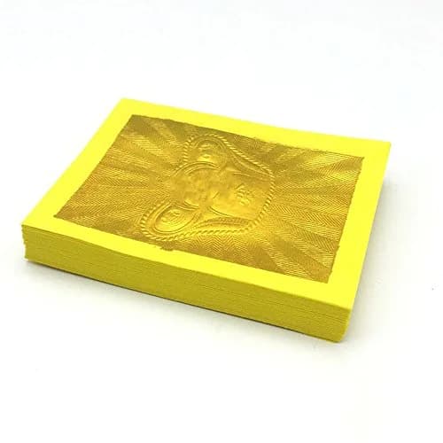ZEESTAR BLESS Chinese Joss Paper Gold Foil Bamboo Rectangular 12.95cm x 9.91cm (5.1 x 3.9 inches) Pack of 100 | Traditional Ancestor Offering thumbnail 1