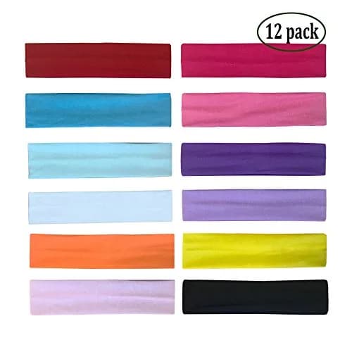 Zapire Soft Stretchy Elastic Headbands - 12 Pack Multi-Colored Hair Wraps for Women & Girls | 4.8cm Wide thumbnail 2