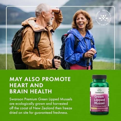 Swanson Green Lipped Mussel 500mg (180 Capsules) | Supports Joint Health & Mobility thumbnail 6