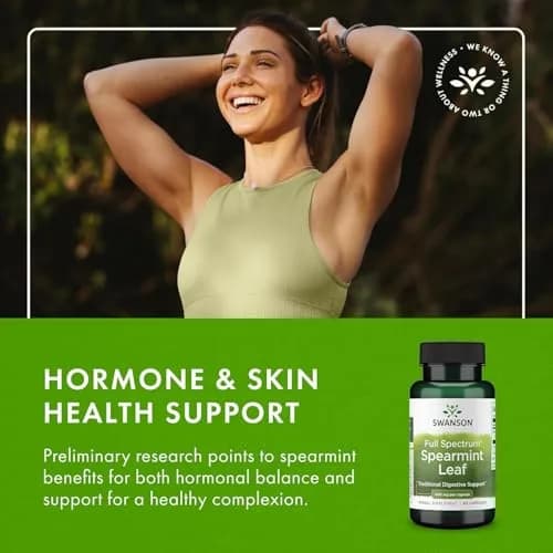 Swanson Spearmint Leaf Full Spectrum 400 mg 120 Capsules (2 Pack) | Digestive Health Support thumbnail 6