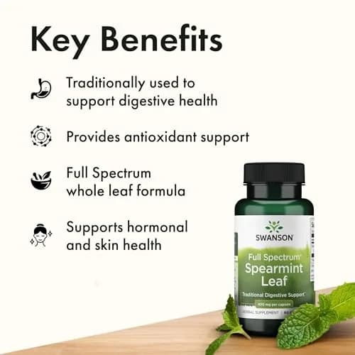 Swanson Spearmint Leaf Full Spectrum 400 mg 120 Capsules (2 Pack) | Digestive Health Support thumbnail 8