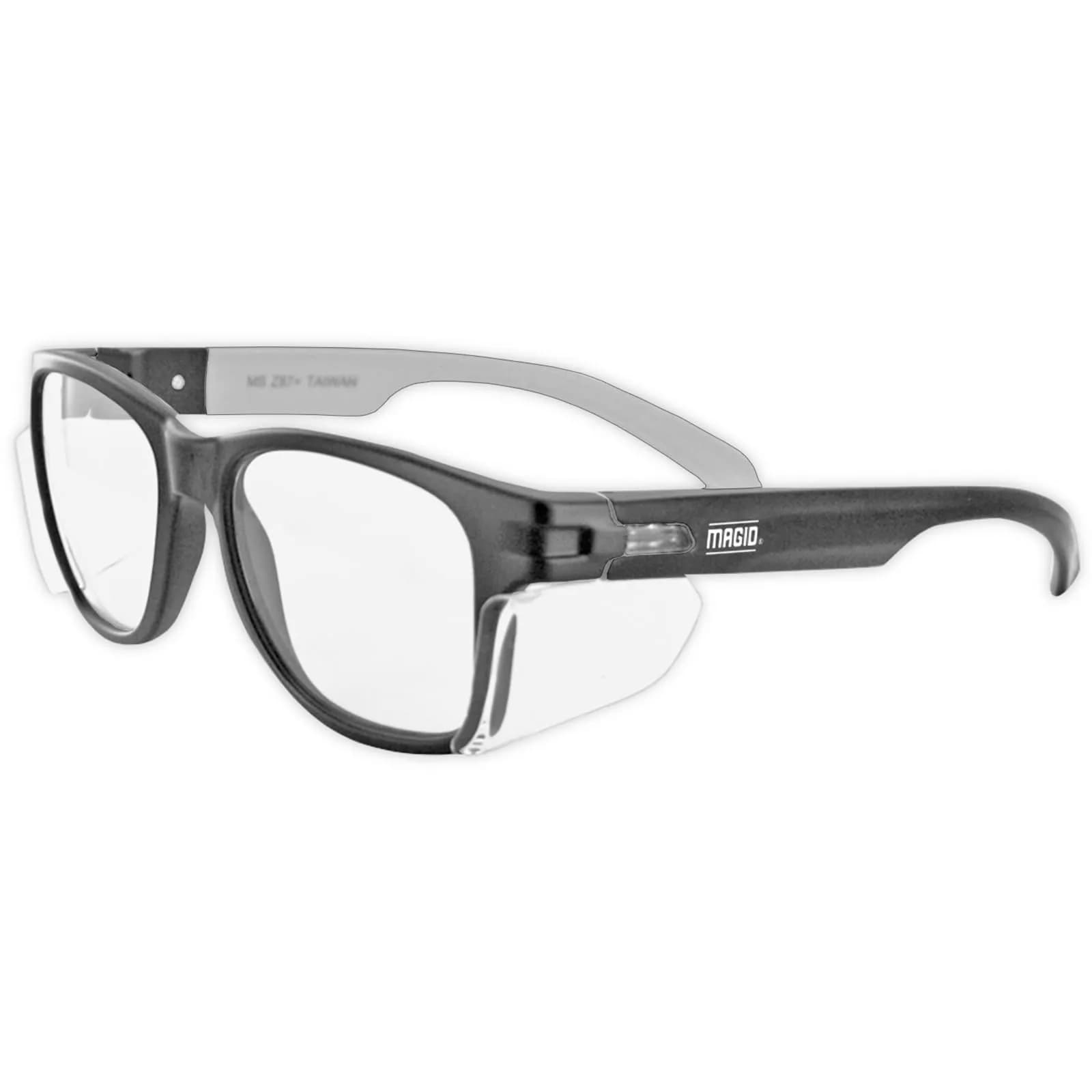 MAGID Y50 Safety Glasses for Construction | Clear Lens 1 Pair | ANSI Z87.1+, Anti-Fog, Scratch-Resistant, 99.9% UV Protection, Polycarbonate Lens — Clear Lens | Black Frame / 12 Pairs