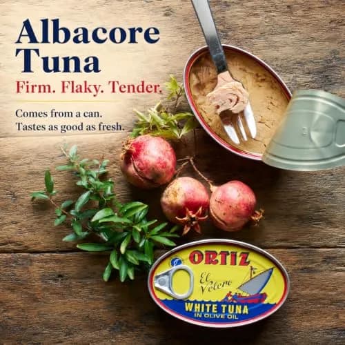 Ortiz White Tuna in Olive Oil, Fresh Tender Slices, Spanish Wild Caught Tuna, High in Protein and Omega 3 Fats, Excellent in Salad, Pasta or Sandwiches - No Need to Add Mayo, 3.95oz Can (Pack of 6) thumbnail 4