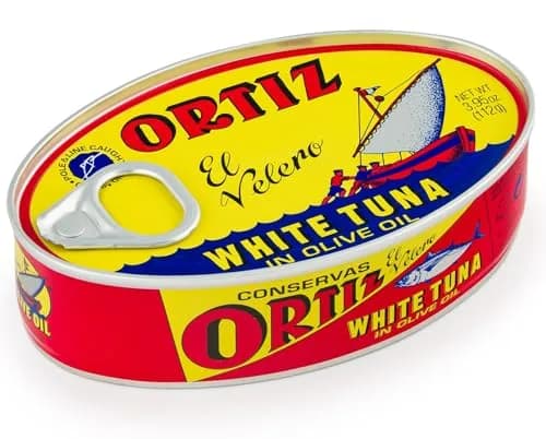 Ortiz White Tuna in Olive Oil, Fresh Tender Slices, Spanish Wild Caught Tuna, High in Protein and Omega 3 Fats, Excellent in Salad, Pasta or Sandwiches - No Need to Add Mayo, 3.95oz Can (Pack of 6) thumbnail 2