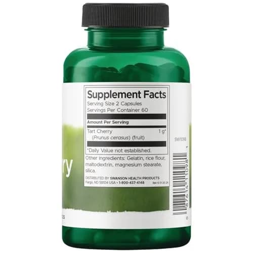 Swanson Tart Cherry 500 mg | Supports Joint & Antioxidant Health, 120 Capsules, 2 Pack thumbnail 2