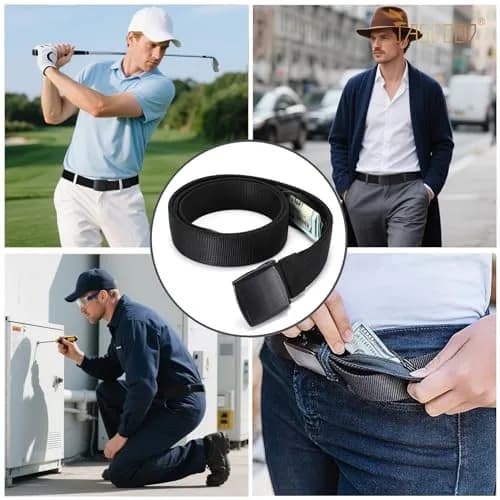 JASGOOD Travel Security Money Belt with Hidden Pocket | Unisex Nickel-Free Nylon Belt for Safe International Travel thumbnail 6