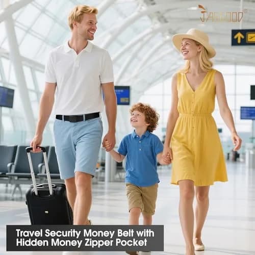 JASGOOD Travel Security Money Belt with Hidden Pocket | Unisex Nickel-Free Nylon Belt for Safe International Travel thumbnail 7