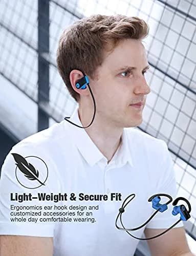 Otium Wireless Sports Earbuds Bluetooth 4.1 IPX7 Waterproof (Blue) | HD Stereo Sound with 9 Hrs Battery thumbnail 6