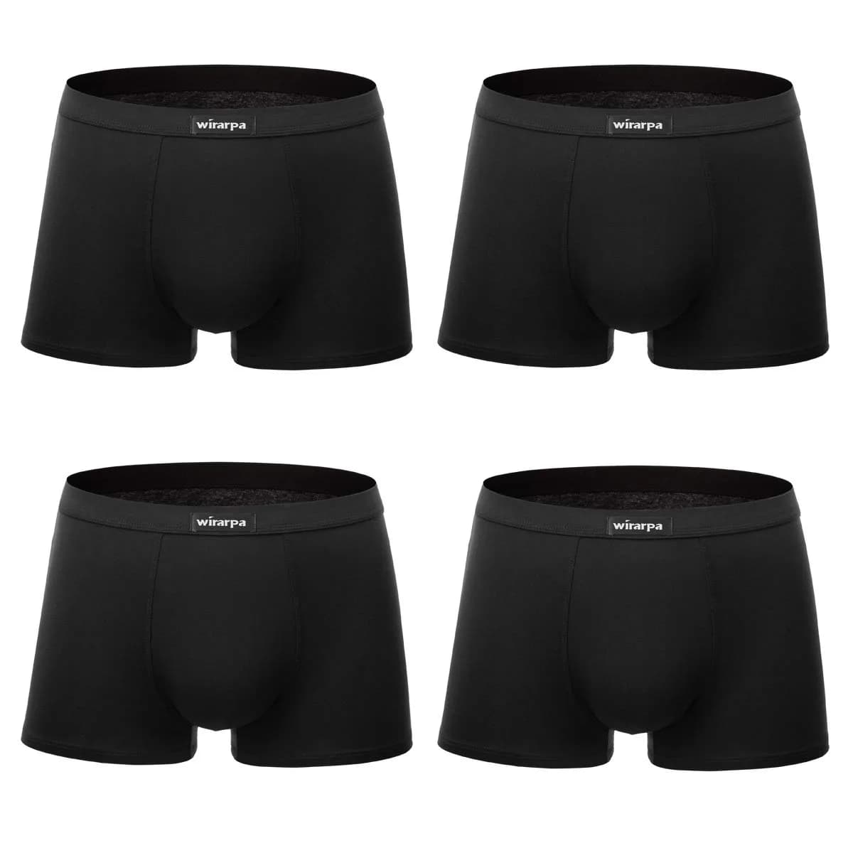 wirarpa Men's Black Micro Modal Trunk 4 Pack | Ultra Soft Breathable Underwear for Men - main product image