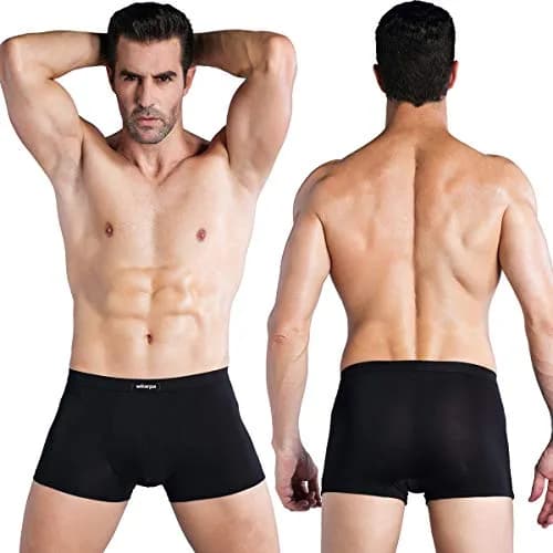 wirarpa Men's Black Micro Modal Trunk 4 Pack | Ultra Soft Breathable Underwear for Men thumbnail 2
