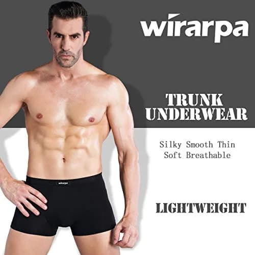 wirarpa Men's Black Micro Modal Trunk 4 Pack | Ultra Soft Breathable Underwear for Men thumbnail 3