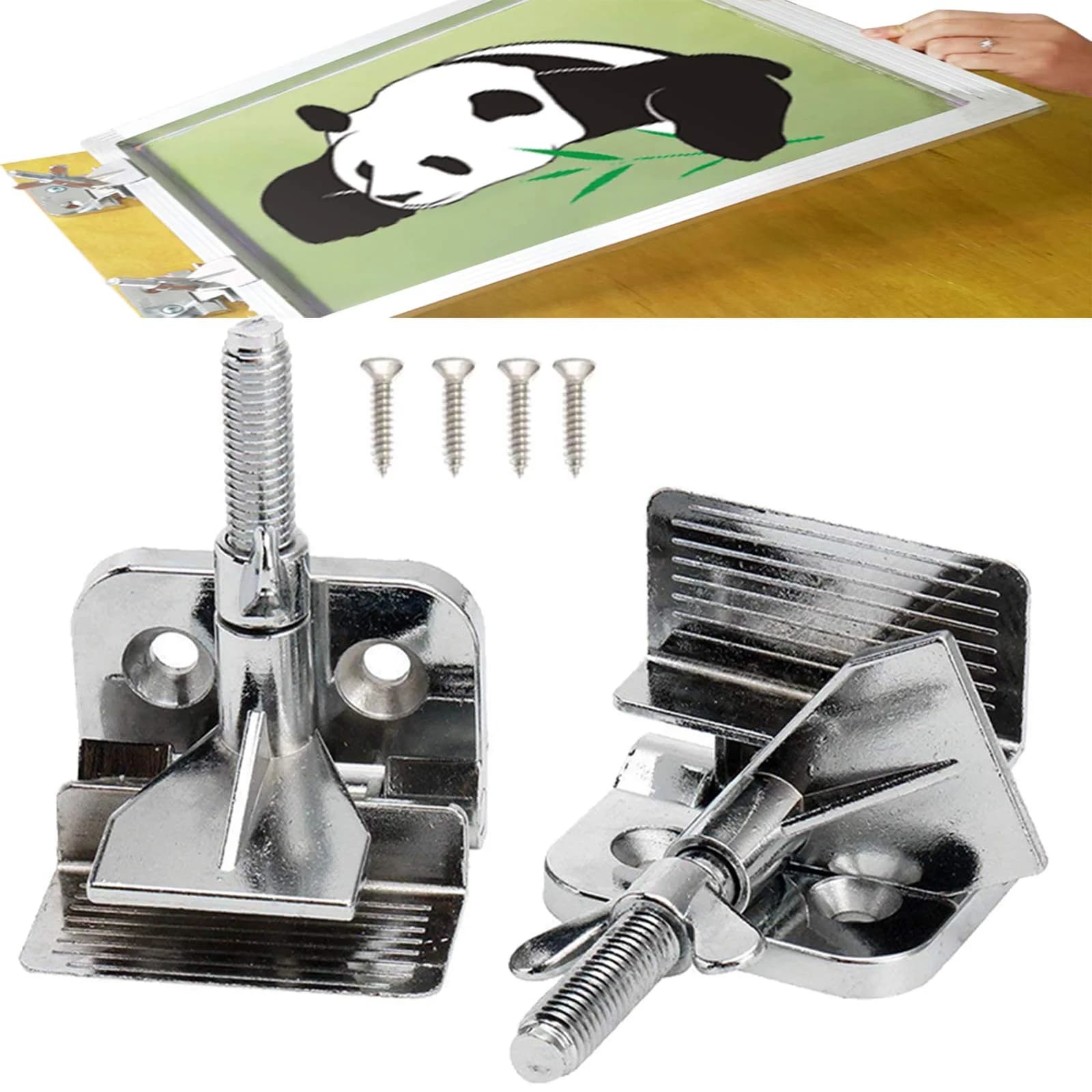 MS WGO Screen Printing Clamps 2PCS | Heavy-Duty Zinc Alloy Fixing Tool for Silk Screen Printing - main product image