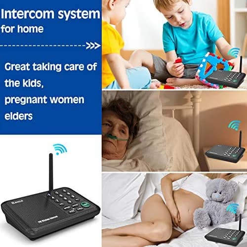 QNIGLO Wireless Intercom System 3 Stations | 5280ft Long Range, 10 Channels, VOX Hands-Free thumbnail 3