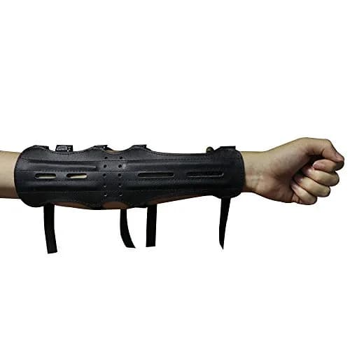 e5e10 Archery Leather Arm Guard Long 4 Straps 30cm (11.8in) | Protects Arms During Shooting thumbnail 3