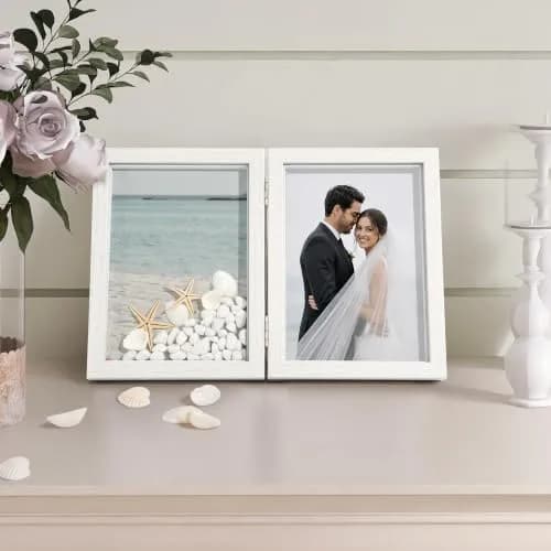 Afuly 5x7 Double Picture Frame White | Wall & Tabletop Display for Home & Office thumbnail 6