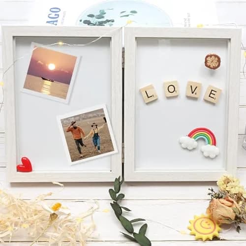 Afuly 5x7 Double Picture Frame White | Wall & Tabletop Display for Home & Office thumbnail 8