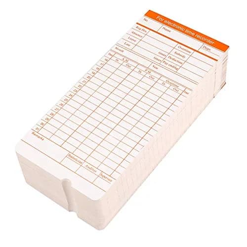 Flexzion Monthly Time Cards 270 Pack | 7.4 x 3.3 Inch Blue/Orange 6-Column Electronic Time Clock Cards thumbnail 4