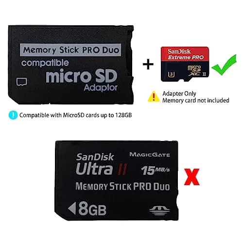 Funturbo Micro SD to Memory Stick PRO Duo Adapter for PSP, Camera, Handycam | Supports up to 128GB Cards thumbnail 4