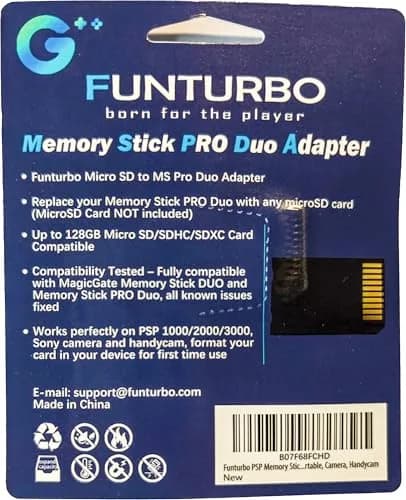 Funturbo Micro SD to Memory Stick PRO Duo Adapter for PSP, Camera, Handycam | Supports up to 128GB Cards thumbnail 9