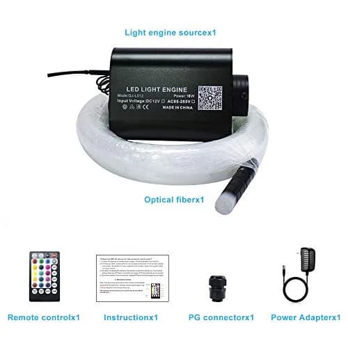 AMKI 16W RGBW Fiber Optic Curtain Light Kit 4m (13.1ft) | Sound Activated Waterfall Effect thumbnail 8