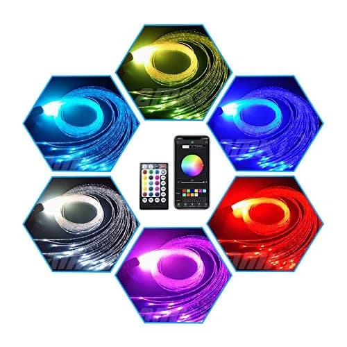 AMKI 16W RGBW Fiber Optic Curtain Light Kit 4m (13.1ft) | Sound Activated Waterfall Effect thumbnail 2