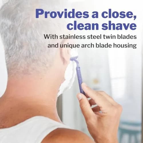 McKesson Disposable Razors, Blue, Stainless Steel, 50 Count | Safe, Hygienic & Travel Ready (70-120 chars) thumbnail 2