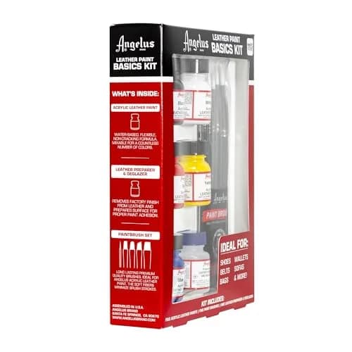 Angelus Leather Paint Basics Kit, 5 Fl Oz (147.87 ml) | Complete Leather Art & Restoration Set thumbnail 4