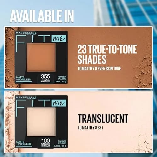 Maybelline Fit Me Matte + Poreless Pressed Powder Makeup Warm Nude 0.29 Oz (8.2g) | Allergy Tested, Non-Comedogenic thumbnail 7