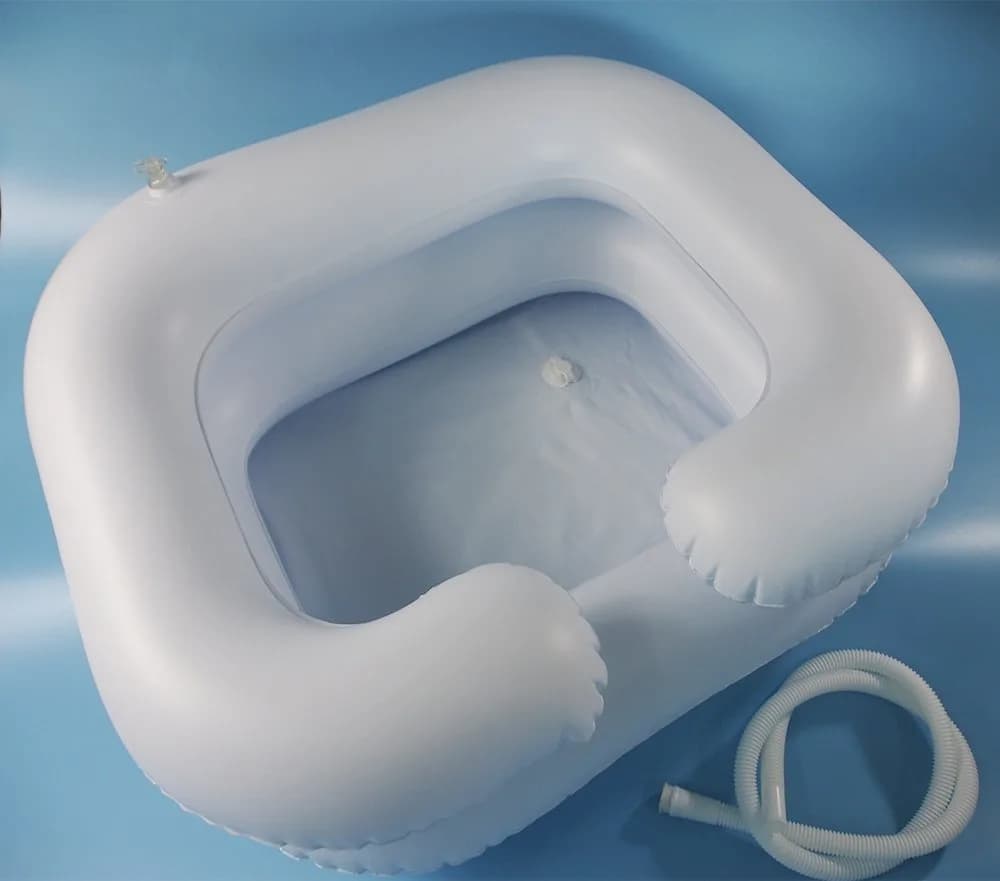 DOPHO Portable Bedside Hair Washing Basin for Sink | Inflatable Shampoo Basin for Bedridden & Elderly (59cm x 48cm x 20cm) - main product image