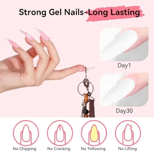 Makartt White Poly Nail Gel 50ML (1.7 Fl Oz) | Professional Gel Builder for Nail Art thumbnail 6