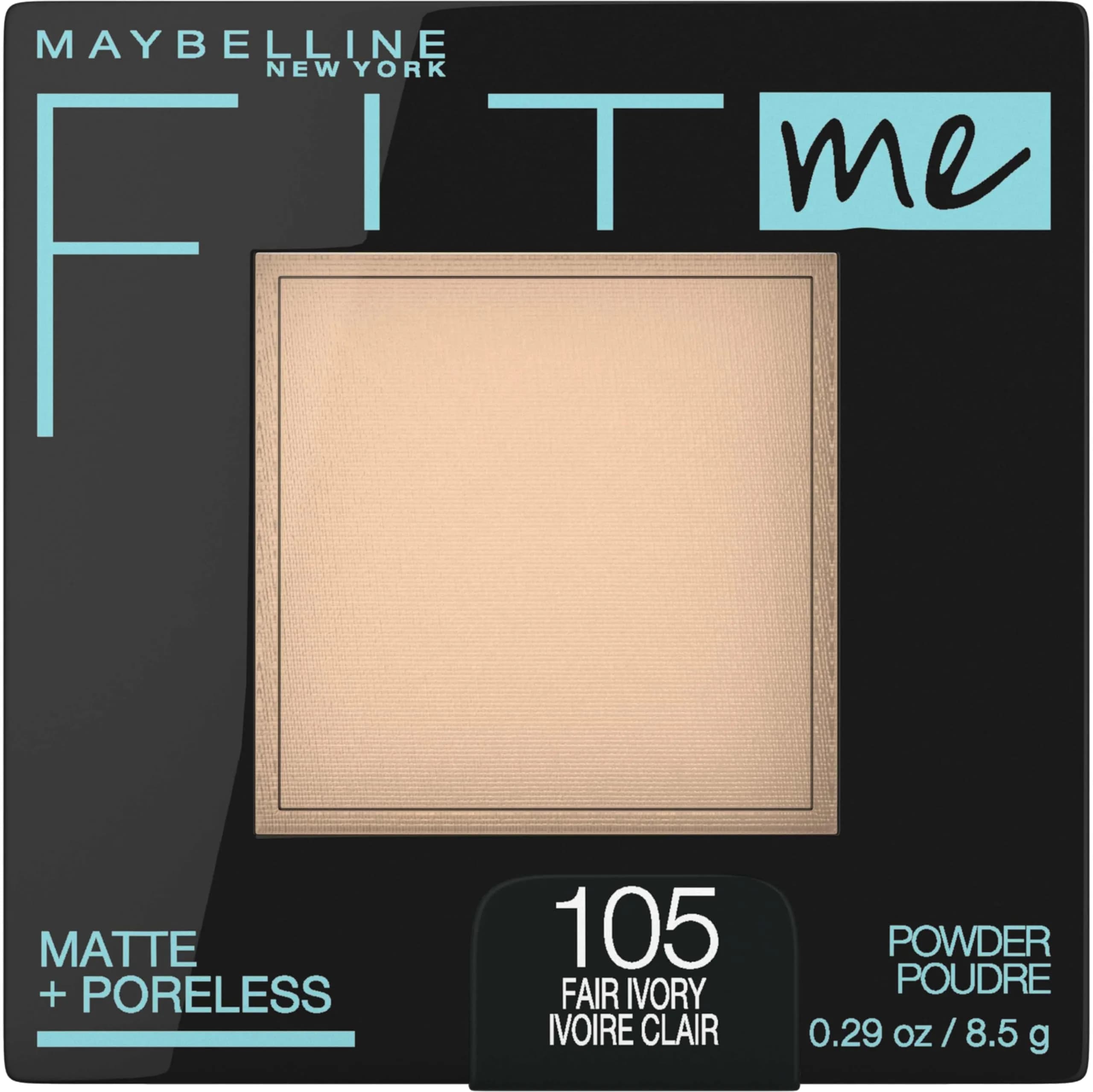 Maybelline Fit Me Matte + Poreless Pressed Face Powder Fair Ivory 8g (0.29 Oz) | Controls Shine for Normal to Oily Skin